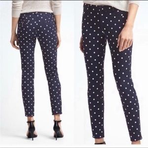 NWT Banana Republic navy with white polka dots dress pants